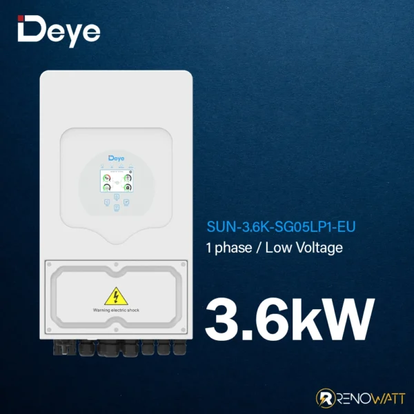 Μονοφασικό Υβριδικό On/Off-Grid Inverter 3.6KW με οθόνη LCD IP65 SUN-3.6K-SG05LP1-EU