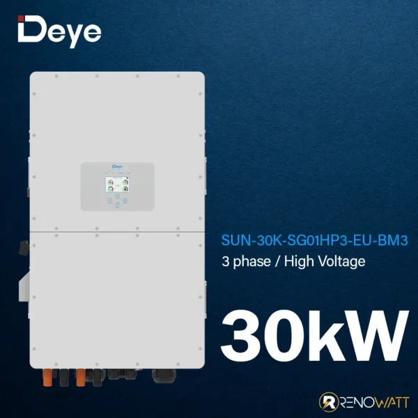 Τριφασικό Υβριδικό On/Off-Grid Inverter 30KW High Voltage με οθόνη LCD IP65 SUN-30K-SG01HP3-EU-BM3