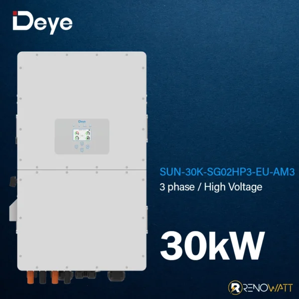 Τριφασικό Υβριδικό On/Off-Grid Inverter 30KW High Voltage με οθόνη LCD IP65 SUN-30K-SG02HP3-EU-AM3