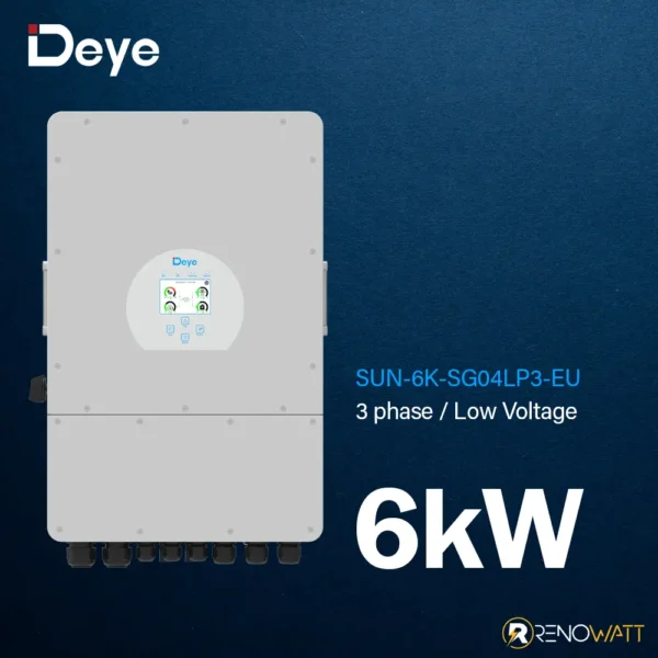 Τριφασικό Υβριδικό On/Off-Grid Inverter 6KW με οθόνη LCD IP65 SUN-6K-SG04LP3-EU