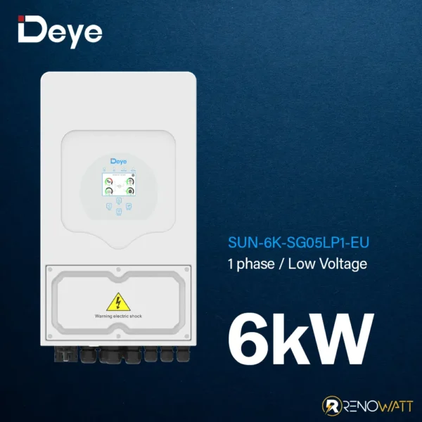 Μονοφασικό Υβριδικό On/Off-Grid Inverter 6KW με οθόνη LCD IP65 SUN-6K-SG05LP1-EU