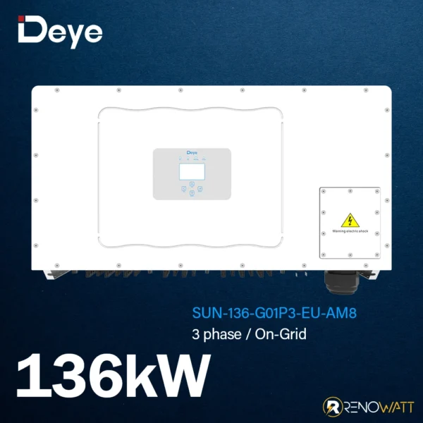 Τριφασικό On-Grid Inverter 136KW IP65 SUN-136-G01P3-EU-AM8