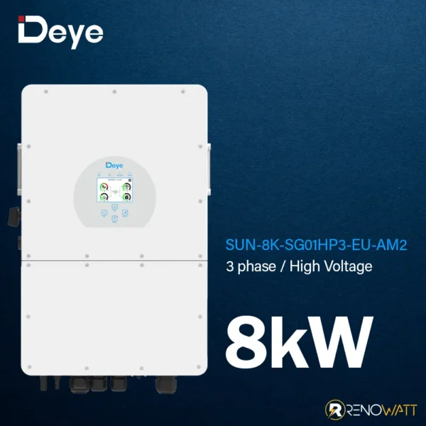 Τριφασικό Υβριδικό On/Off-Grid Inverter 8KW High Voltage με οθόνη LCD IP65 SUN-8K-SG01HP3-EU-AM2