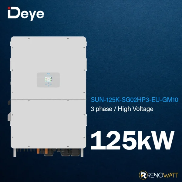 Τριφασικό Υβριδικό On/Off-Grid Inverter 125KW High Voltage με οθόνη LCD IP65 SUN-125K-SG02HP3-EU